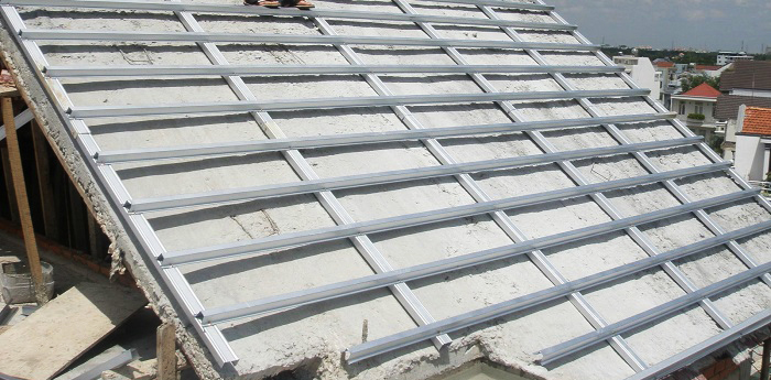 Lợp ngói ManVillas trên bê tông vì kèo