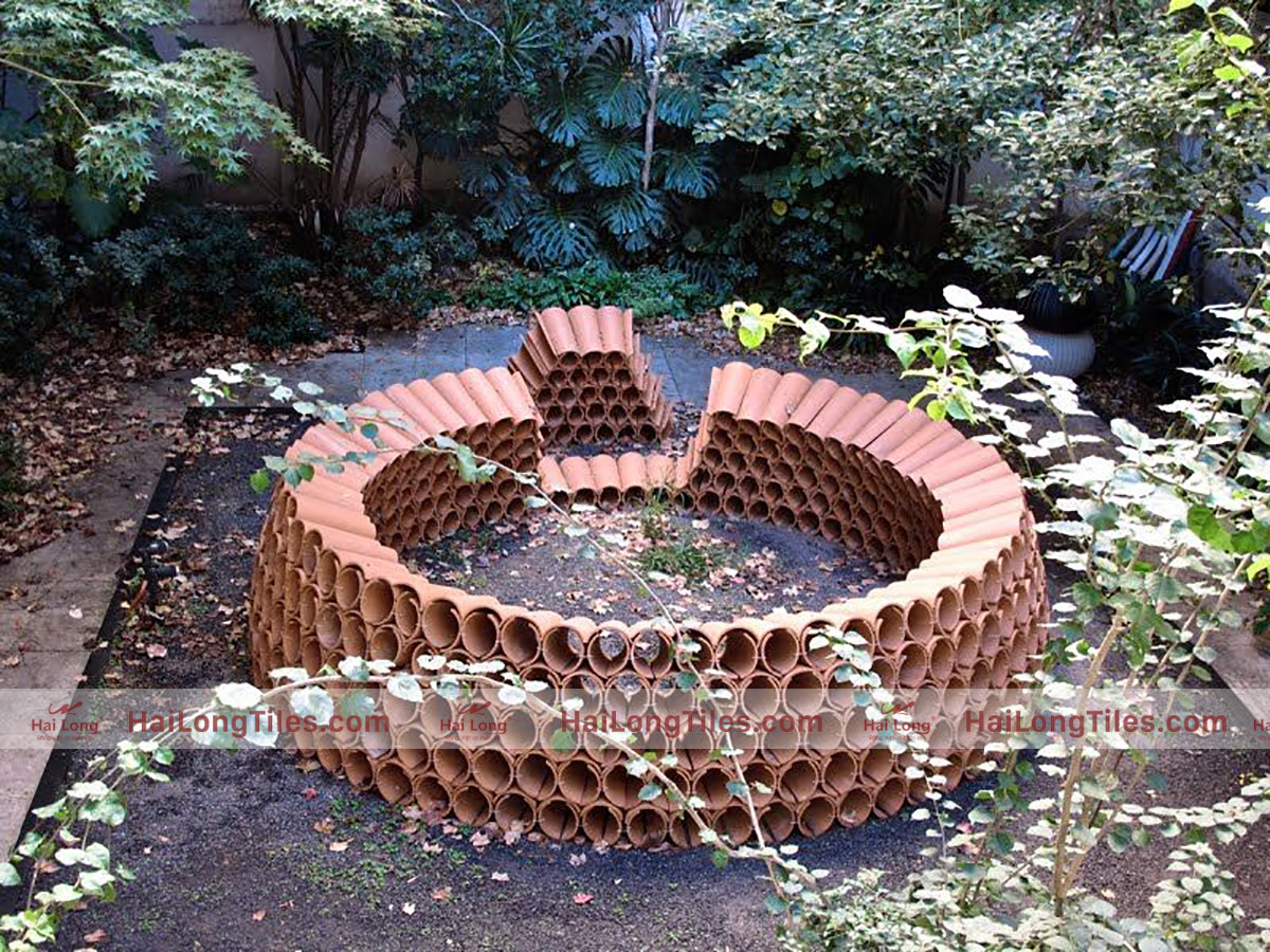 ngói địa trung hải trang trí tiểu cảnh