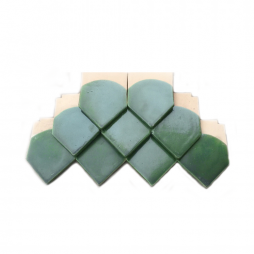 ngói vảy cá nhọn tráng men xanh đồng cổ