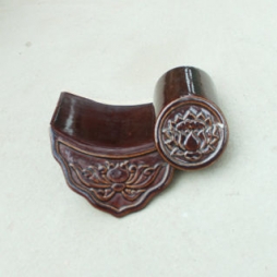 Ngói âm dương hoa sen phật giáo men cánh gián- cỡ trung