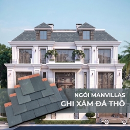 ngói phẳng ManVillas màu Ghi Xám Đá Thô_1