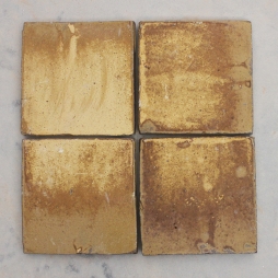 Gạch cổ lát nền men khô vàng gấm