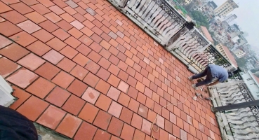 gạch đỏ Bát Tràng lát sân