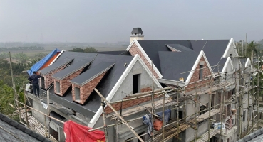 Ứng dụng gạch thẻ trộn màu tự nhiên tone đỏ đậm đỏ đào - Nam Định hinh 8