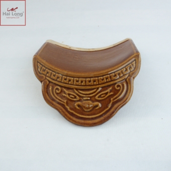 Ngói dương Đầu Rồng Đời Trần Việt Nam men da lươn cổ - cỡ trung 01