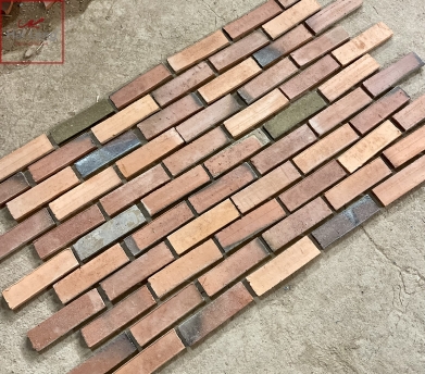 Gạch thẻ 03 tone màu phối màu hỏa biến (vừa màu cháy) 01