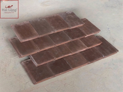 ngói phẳng manvillas gốm mộc nâu đậm - 2