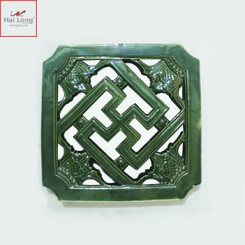 Gạch thông gió chữ Vạn men xanh đồng cổ Hải Long Bát Tràng