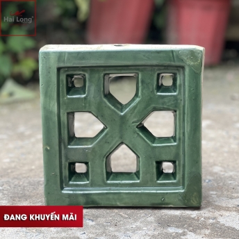 gạch thông gió chữ y men xanh đồng cổ