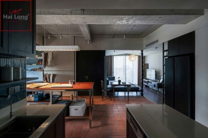 gạch gốm mộc trang trí chung cư