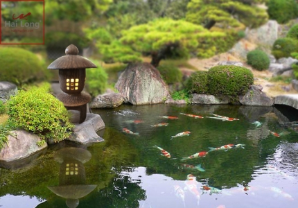 Đèn gốm trang trí sân vườn phong cách Nhật Bản 01