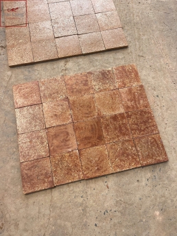 gạch lát sân vườn men đá ong vân đỏ